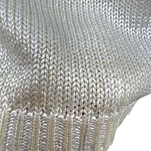 Majestic Filatures Silk Sweater Size Small Shimmer Beige Womens Top Evening - Picture 8 of 12